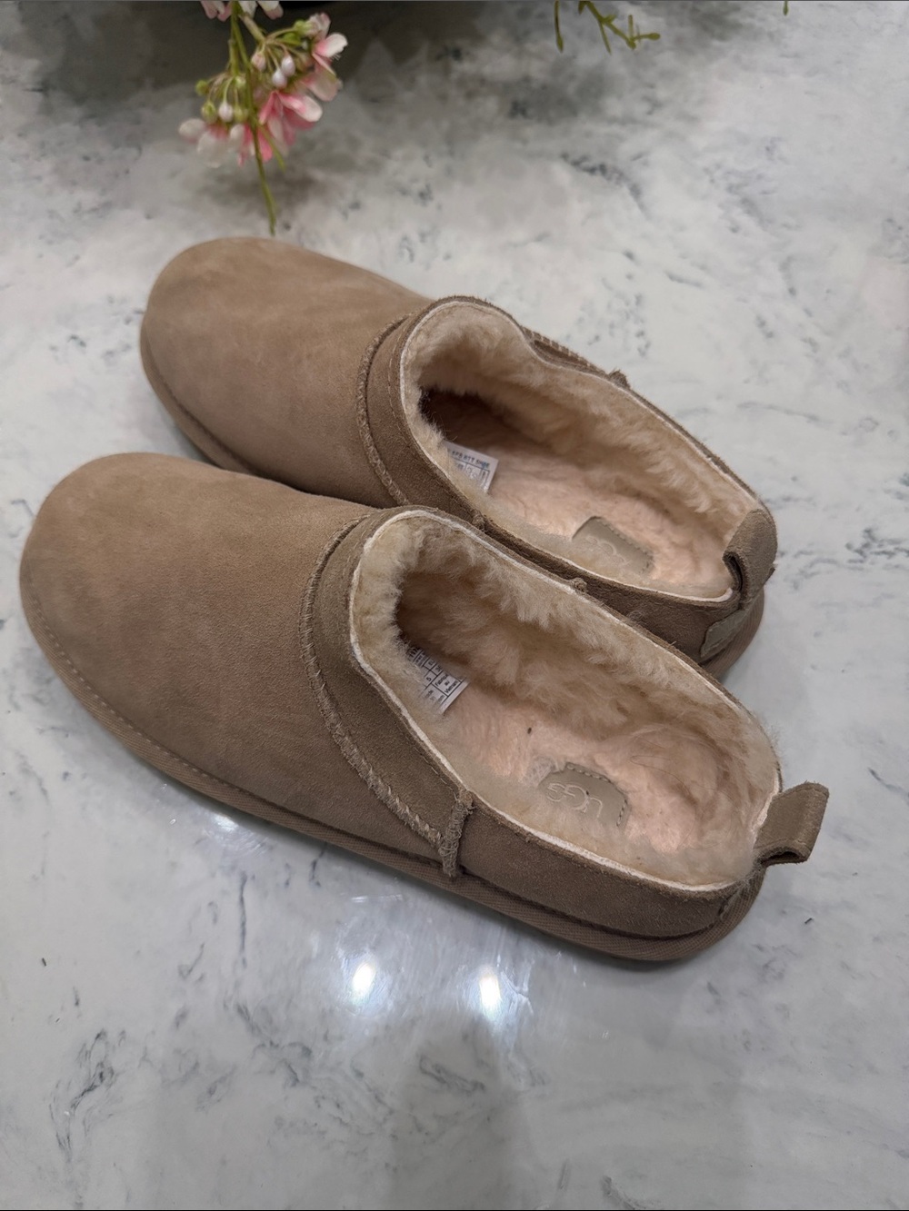 UGG Women's Slip-On Shearling Lined Flats - Taupe